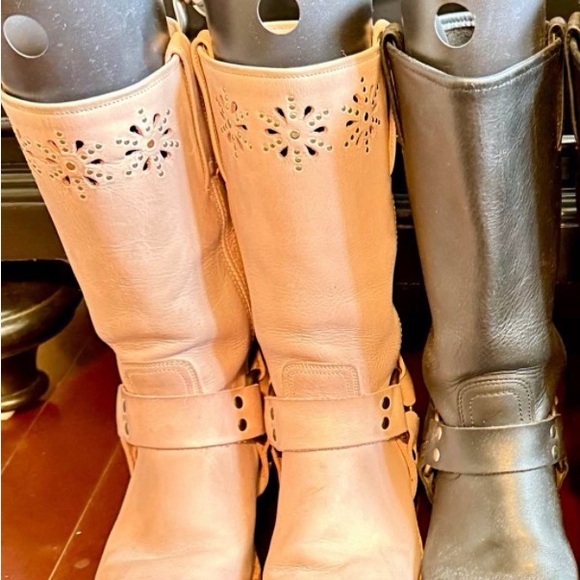 FRYE Light Pink Leather Combat Boots - Picture 2 of 2